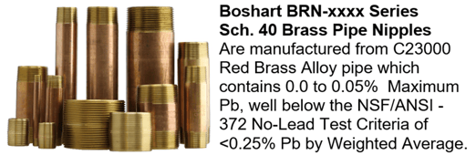 What is the maximum working pressure for Red Brass pipe nipples?