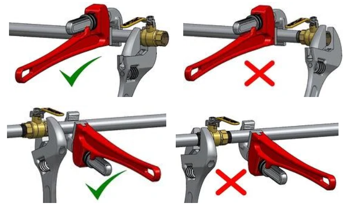 How do I properly install a threaded ball valve?