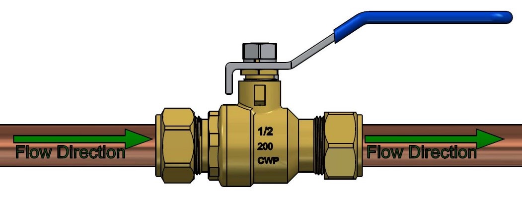 How do I properly install a compression ball valve?
