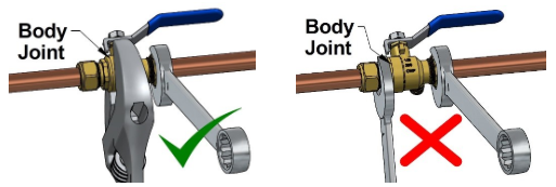How do I properly install a compression ball valve?